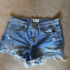 Agolde high waisted denim shorts